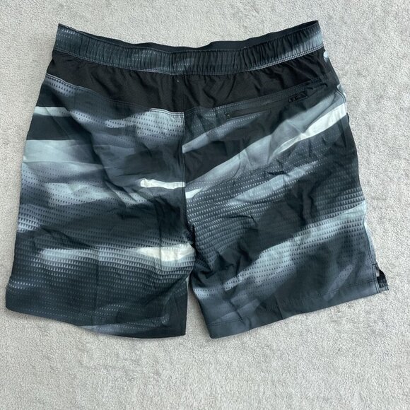NWOT Speedo Men's XL Swim Shorts Black & Gray Camouflage Pattern Polyester - Picture 3 of 6